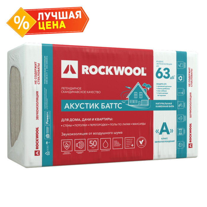 Звукоизоляция Роквул Акустик Баттс 170х600х1000